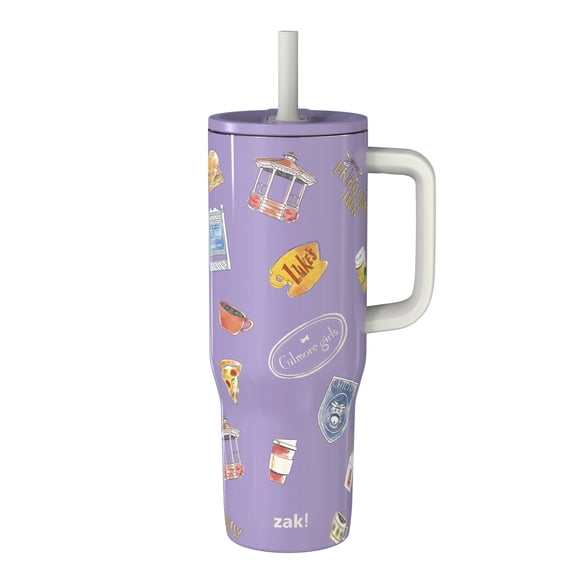 Zak Designs 30oz Gilmore Girls Double Wall Stainless Steel Vaccuum Insulated Sutton Straw Tumbler