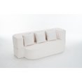 thumbnail image 3 of 3 Seater Convertible Sofa Bed with Chenille Fabric and High-Density Foam, No Assembly Required, Vacuum Packed, Ivory, 3 of 9
