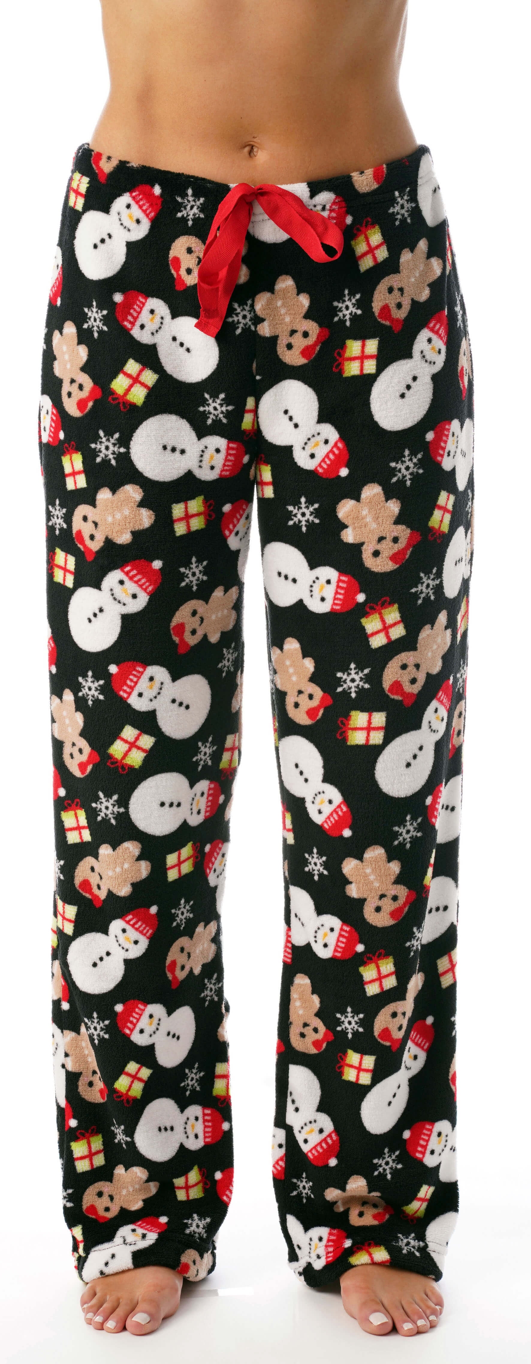 Just Love Just Love Women's Plush Pajama Pants (Black Mixed Holiday
