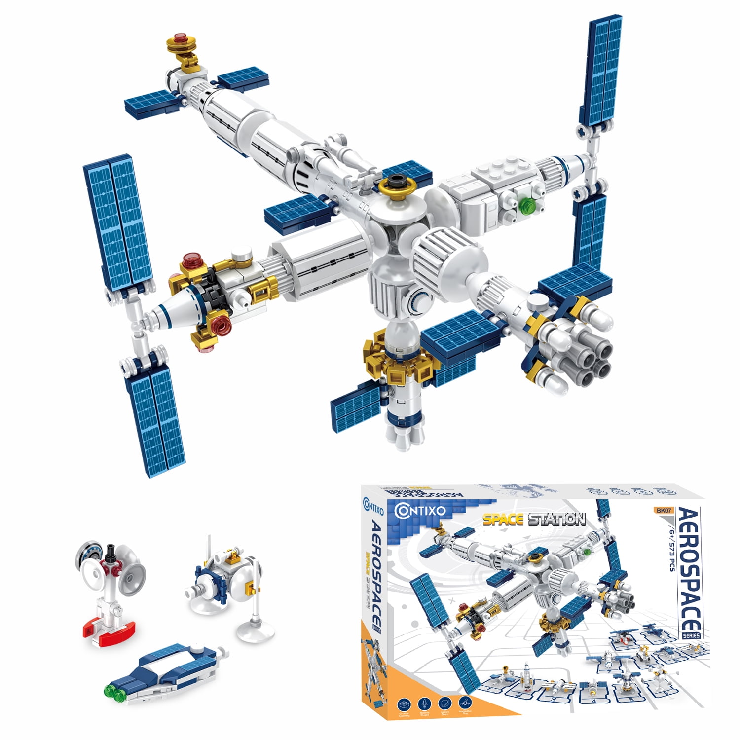 Contixo Aerospace Space Station Building Blocks for Toddlers and Kids, Educational STEM Toys Set, 573-Piece
