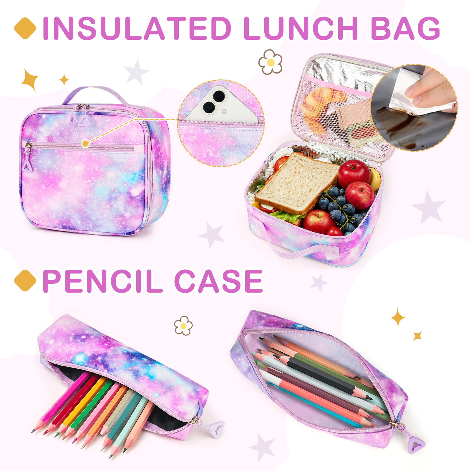 Mochila escolar para adolescentes, set de 3 piezas, para secundaria, ligera y duradera, casual para exteriores, para universidad 5