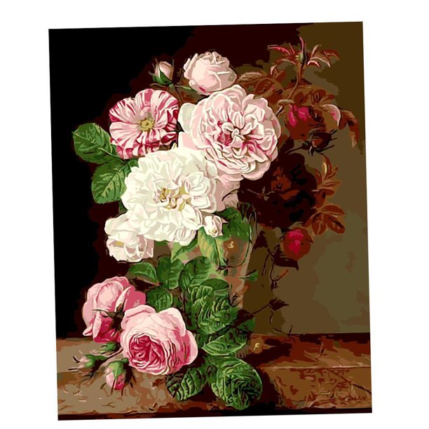 Kits de pintura por números BLESIY para Decoración Del Bodegón con rosas