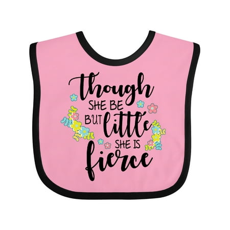 

Inktastic Though She Be but Little She is Fierce Shakespeare Gift Baby Girl Bib