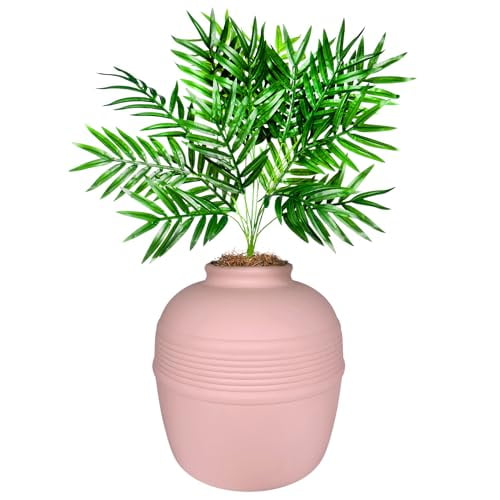 Good Pet Stuff Hidden Cat Litter Box Enclosure with Artificial Plant, Decorative Round Planter, Removable Tray, Charcoal Filter Odor Control, Easy-to-Clean, Made in USA, Essentials