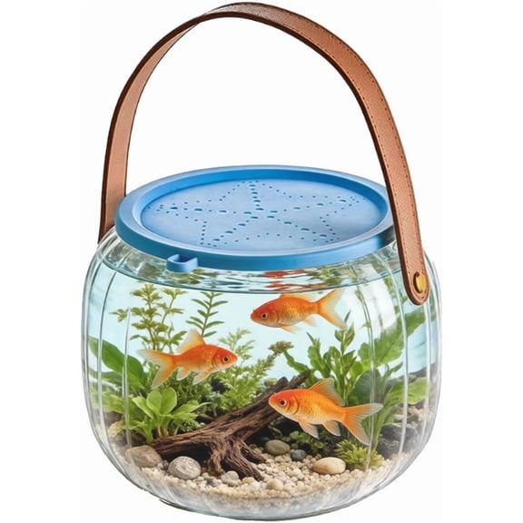 Catch and Release Beach Aquarium, Portable PET Fish Tank with 360° View, for Small Fish & Crabs, Outdoor Kids Exploration
