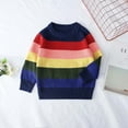 thumbnail image 2 of Generic Boys Warm Pullovers Toddler Kid Boys Girls Clothes Knitted Colorful Rainbow Sweater Cardigan Coat Tops Knitted Spring Winter Long Sleeve Top, 2 of 5
