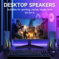 thumbnail image 5 of AYEDLOE Computer Speakers with 2.0 Channel Stereo, Gaming Speakers with 6 Colorful LED Modes, USB C/USB Speakers for PC, Desktop, Laptop, Cellphone, Monitor, Black, New, 5 of 8