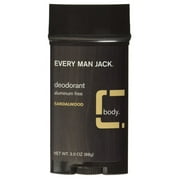Every Man Jack Deodorant 3 Ounce Sandlewood Aluminum-Free (88Ml) (2 Pack).