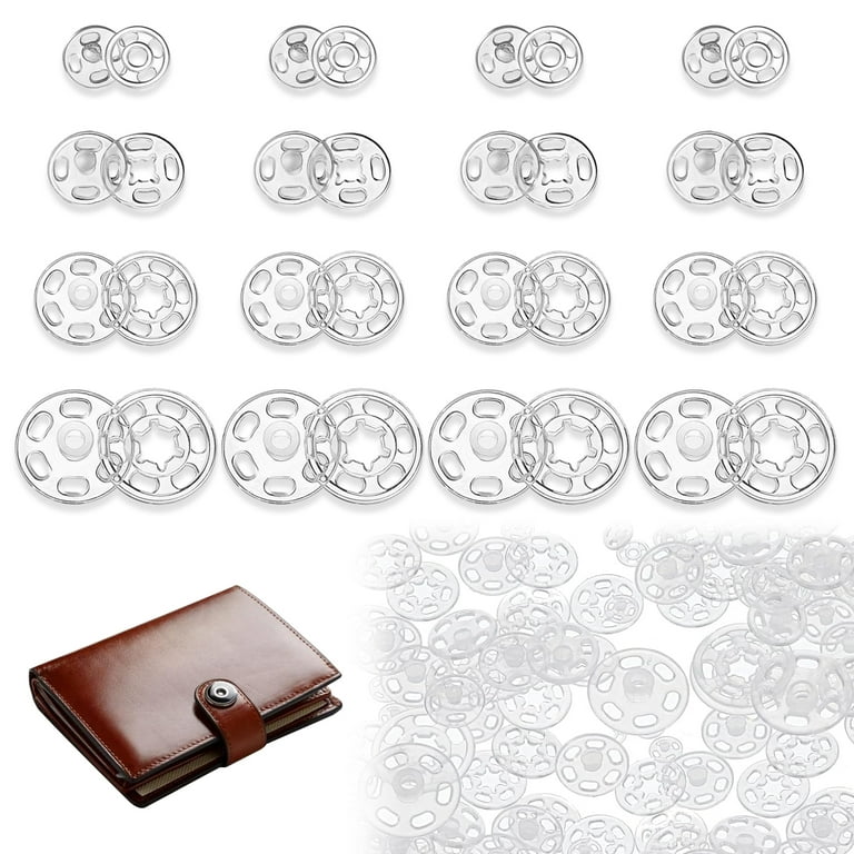 WedDecor 15mm S-Spring Press Studs - 10pcs 4-Part Snap Fasteners For Leather, Jackets & DIY (Silver)
