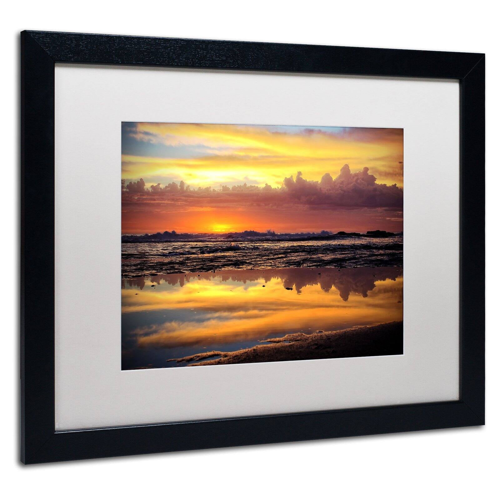 Trademark Fine Art "Morning Reflections" Canvas Art by Beata Czyzowska Young, White Matte, Wood Frame