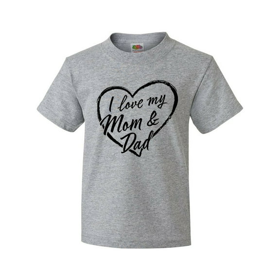 Inktastic I Love My Mom and Dad in Black Chalk Heart Youth T-Shirt