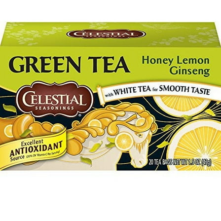 Celestial Seasonings Green Tea Honey Lemon Ginseng -- 20 Tea Bags