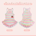 thumbnail image 7 of Dog Dress Puppy Colorful Striped Dog Skirts Cherry Printed Dog Clothes Pet Princess Dresses Rainbow Color Pet Tutu Skirt Puppy Sundress Vest Apparel for Small Medium Puppy, 7 of 7