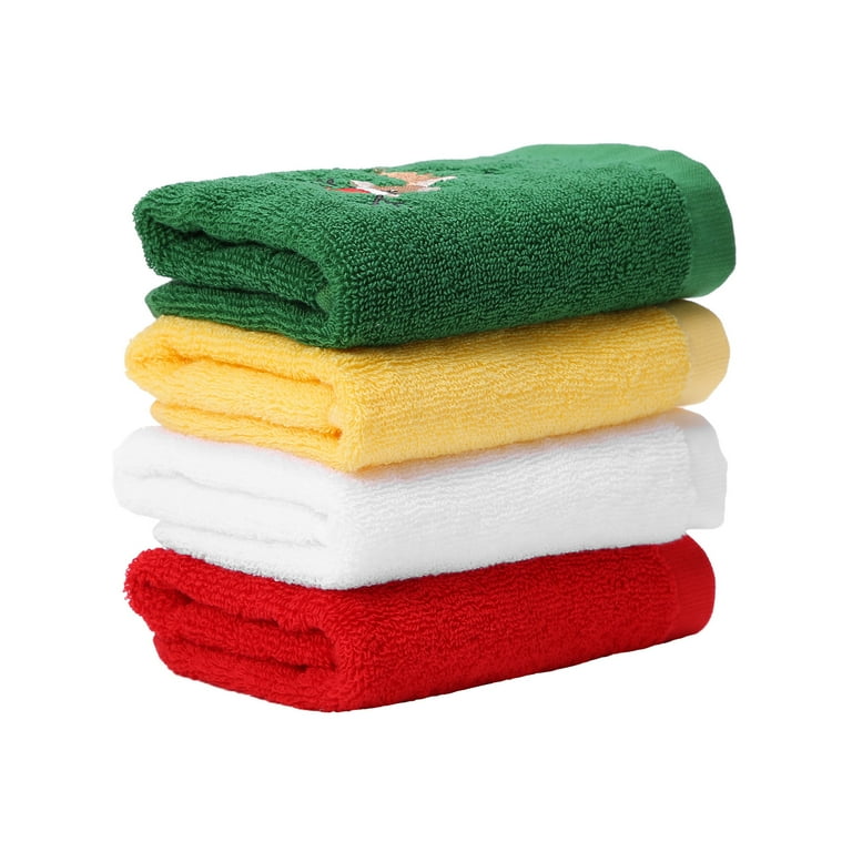 Christmas Hand Towels Set 4 Pack Embroidered Kitchen Dish Towels