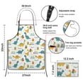 thumbnail image 3 of White Cartoon Dinosaurs Birthday Pattern Apron-Garden Aprons for Women with Pockets-Cotton Linen Waterproof Kitchen Cooking Gardening Aprons Adjustable for Kitchen,Cooking,BBQ and Salon 33x27 Inch, 3 of 7