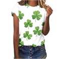thumbnail image 5 of Fewfanhot Womens Tops Irish Shamrock Shirts Patrick Clover Tshirt Green Graphic Tops, 5 of 7
