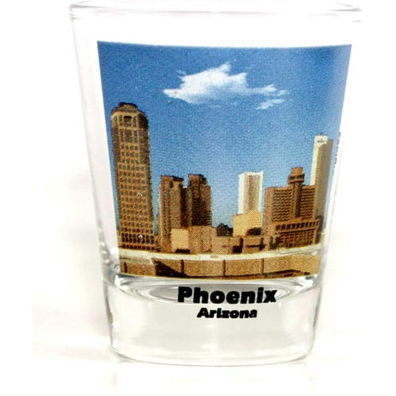 Phoenix Arizona City Skyline Color Photo Shot Glass
