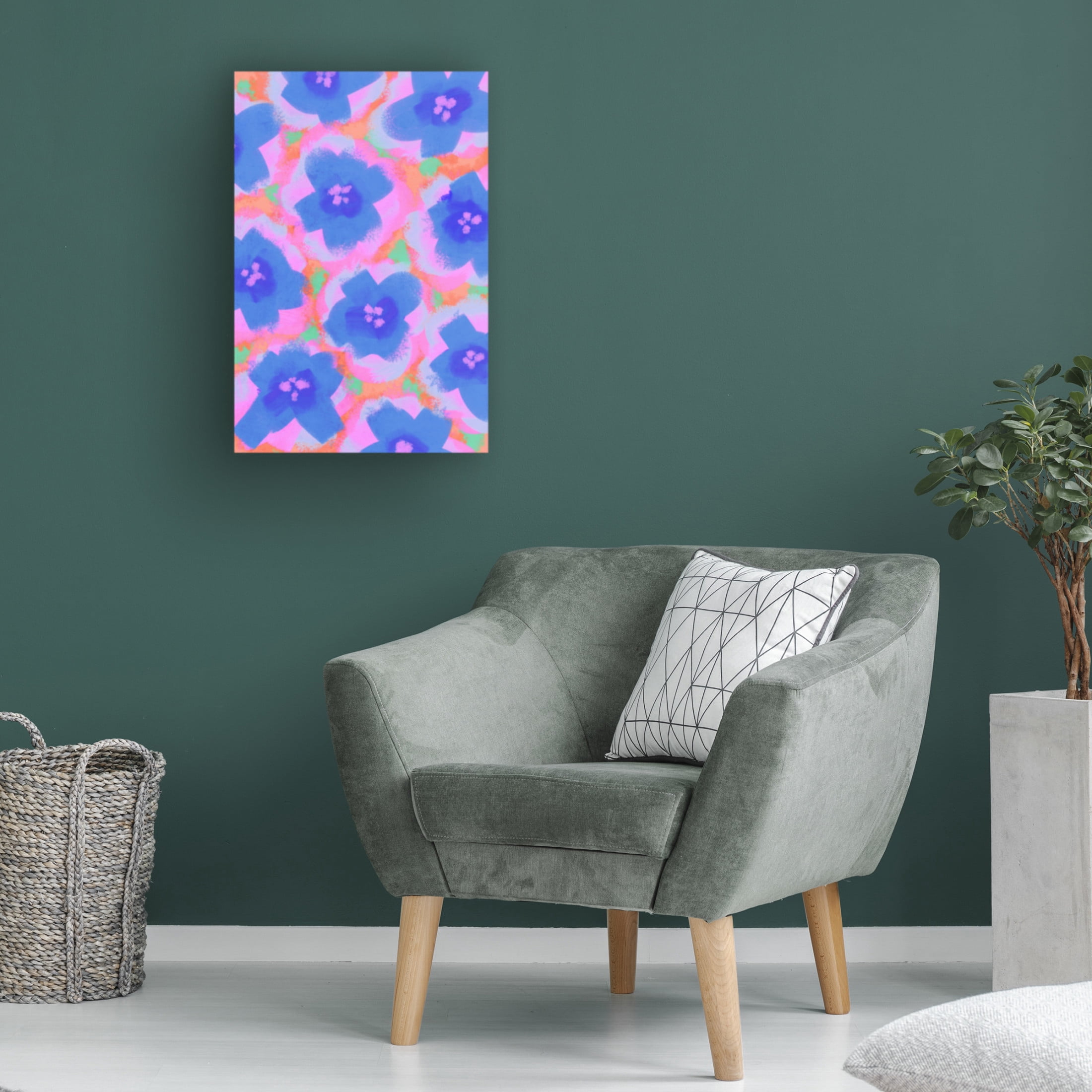 Canvas Wall Art - Treechild 'Purple Flowers Pattern' Wall Art for Living Room, Bedroom, or Office D?cor by Trademark Fine Art - 30 x 47 Inches