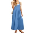thumbnail image 5 of Summer Dresses Women's 0veralls 2026 Casual Boho Overall Dress Adjustable Cover up with Pockets Blue S, 5 of 6