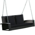 thumbnail image 4 of Costway 2-Person Patio Rattan Hanging Porch Swing Bench Chair Cushion Black, 4 of 12