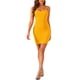thumbnail image 1 of Vestido de fiesta Halter INSPIRE CHIC para mujer sin mangas con puntos metálicos brillantes en color naranja, 1 of 5