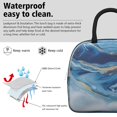 thumbnail image 2 of Insulated Lunch Bag for Women, Floral Print Oxford Fabric Lunch Box, Leakproof Thermal Cooler Tote for Work, School & Picnic, Turquoise Marble Pattern, 2 of 5