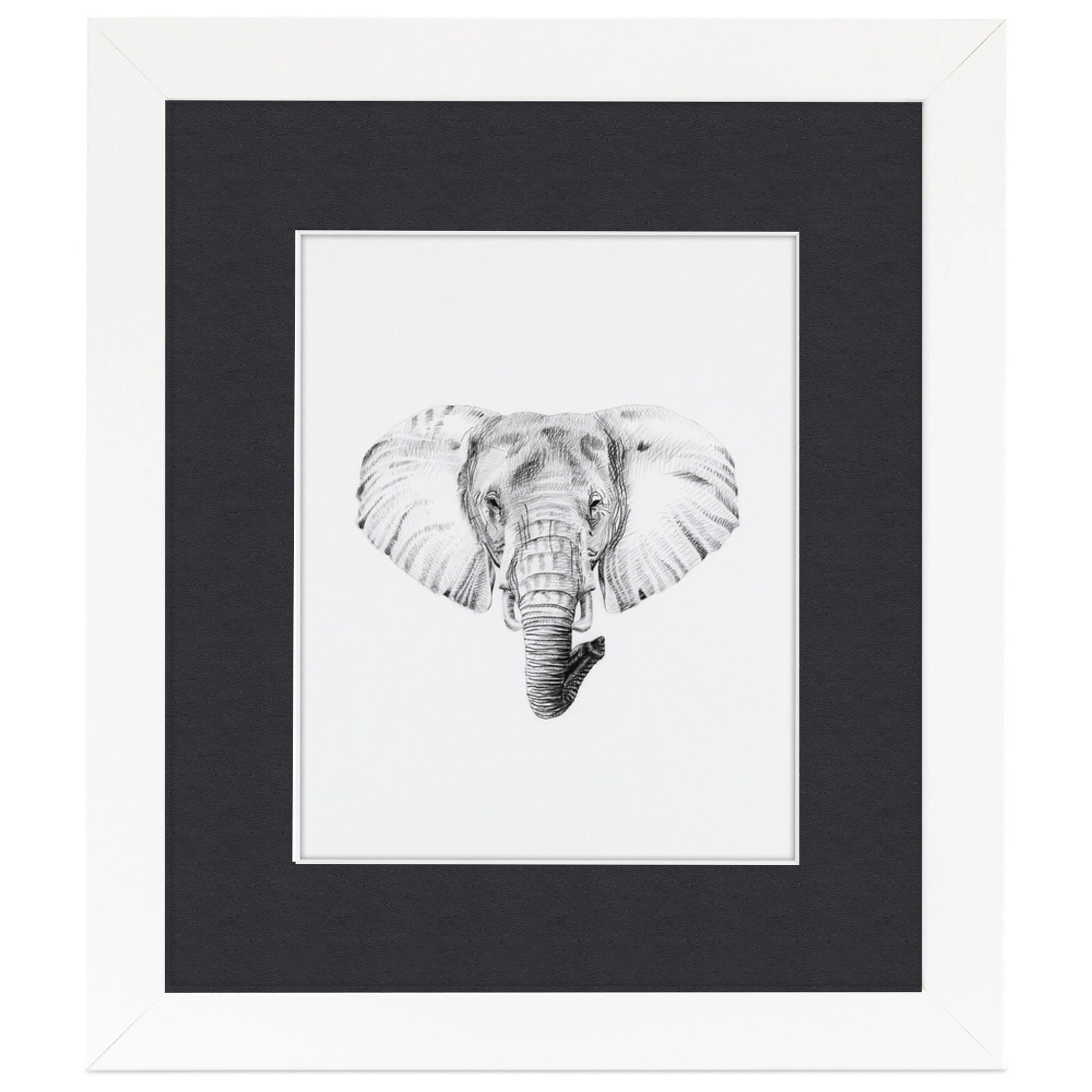 ArtToFrames 22x28" Matted Picture Frame with 18x24" Single Mat Photo Opening Framed in 1.25" Satin White Frame and 2" Black Mat (FWM-3966-22x28)