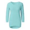 thumbnail image 4 of zaveiop Womens Fuzzy Fleece Sweaters Warm Long Sleeve Crew Neck Fall Pullovers 2025 Clearance Winter Lightweight Pajamas Loungewear (Sky Blue, L), 4 of 7