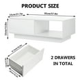 thumbnail image 2 of Hommpa LED Coffee Table Modern Side Tables High Gloss White Cocktail Table with 2 Drawers Open Shelf for Living Room, 2 of 9