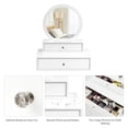 thumbnail image 5 of Giantex 2 Removable Spacious Drawer, 2 in 1 Vanity Top, Space-Saving Wall Mount & Placed, Dressing Table w/Round Mirror, Ideal for Bedroom, Bathroom &Hallw, White, 5 of 10