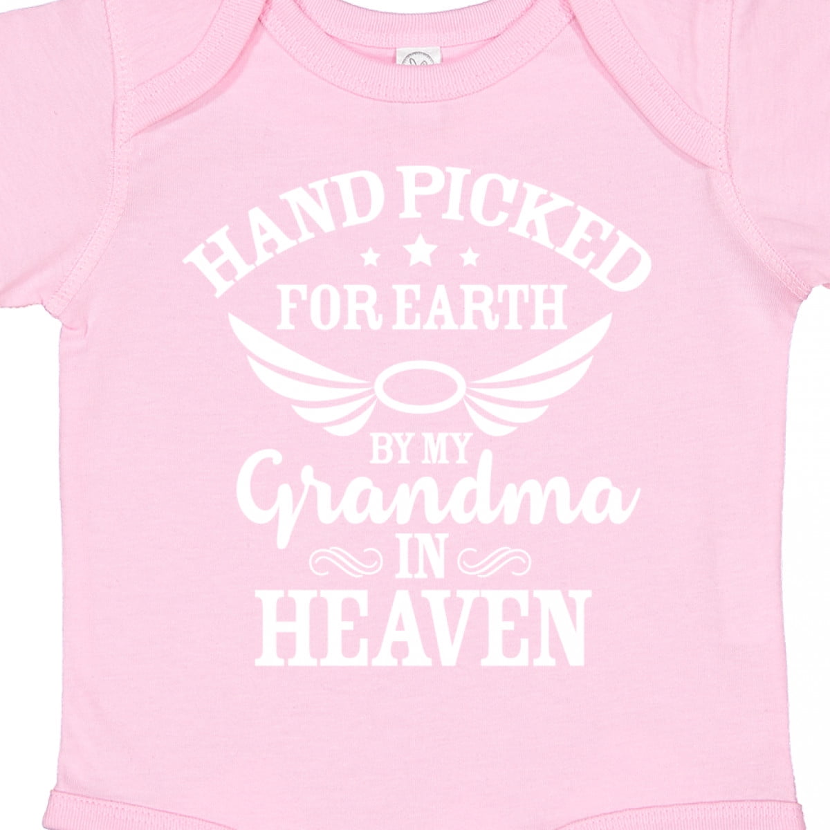Inktastic Handpicked for Earth by My Grandma in Heaven Angel Wings Boys or Girls Baby Bodysuit