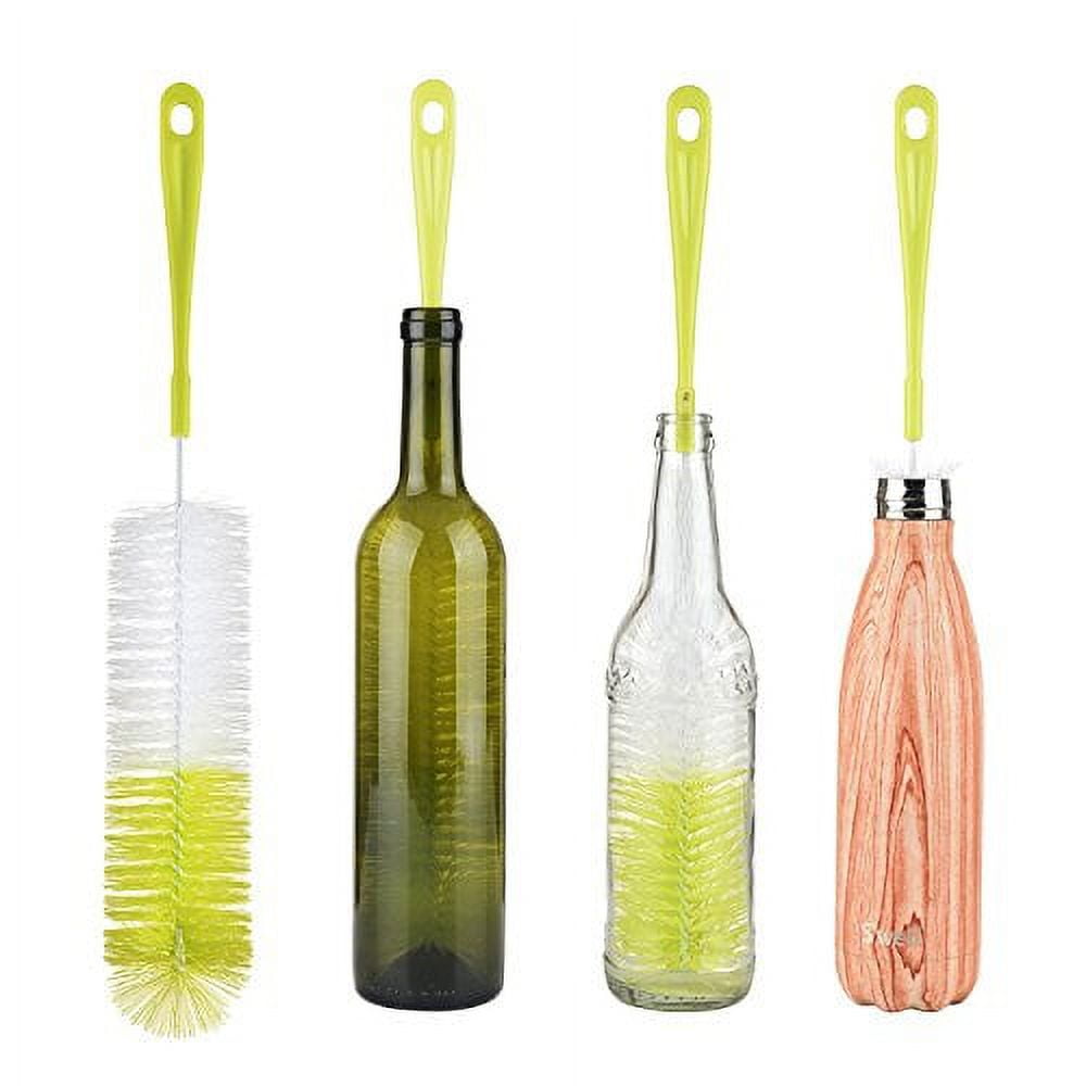 Wovilon Bottle Cleaning Brush, 16 Inches Extra Long Handle Water Bottle Brush, Flexible Bendable Cleaner for Washing Narrow Neck Bottles, Wine