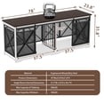 thumbnail image 5 of Fowroa 78 Inch Wooden Double Dog Crate Furniture with Divider, Indoor Kennel Table for 2 Large Dogs White, 5 of 9