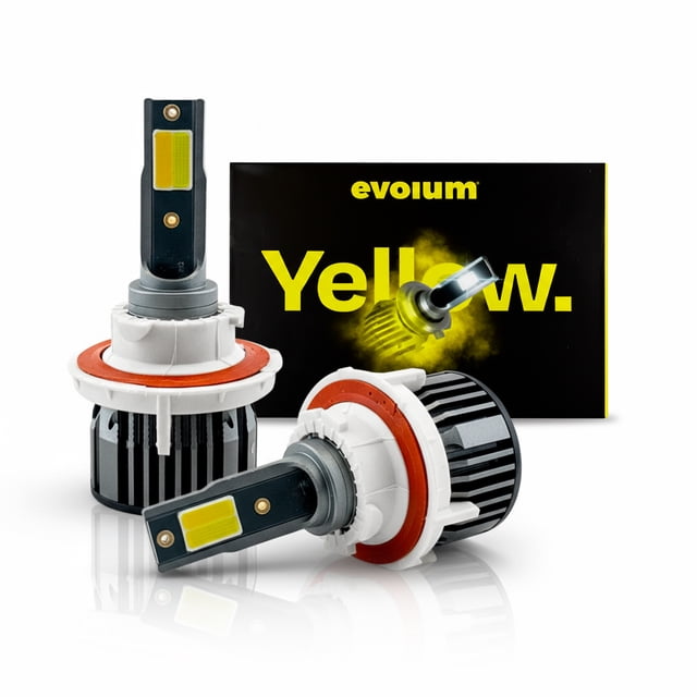 Luces Led para Auto - EVOLUM - Modelo Yellow 11,000 lúmenes - Resistencia al Agua - Haz de luz Perfecto (H13)