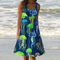 thumbnail image 2 of Giftesty Summer Dresses for Women Womens Fashion Holiday Summer Casual Printing Sleeveless Party Beach Loose Dress, 2 of 5