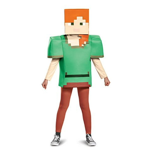 Costume de Minecraft Classique d'Alex, Multicolore, Grand (10-12)