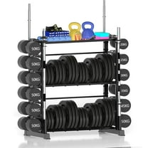 Ztysn Sports Dumbbell Rack,Peloton Weights for 2700lbs,Large 3 Tier Workout Equipment Training Kettlebell Weight Plate Organizer Stand for Home Gym,Metal