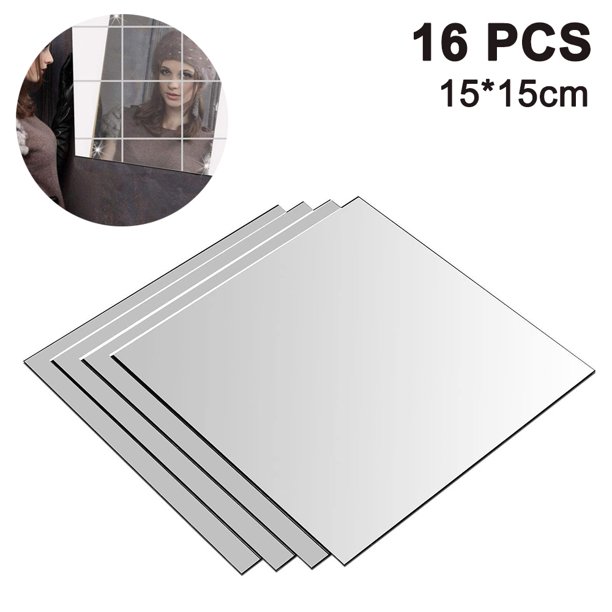 16/32 piezas extraíble acrílico espejo ajuste pared pegatina calcomanía para el hogar sala de estar dormitorio decoración (0,2mm,15*15cm) Xemadio 2034608-1