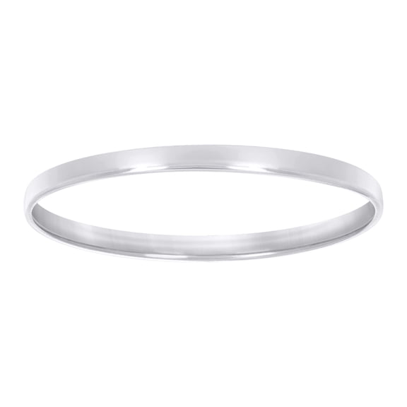 925 Sterling Silver Unisex Comfort Fit Rhodium Plated Flat Classic Wedding Band | 2mm | Size 5