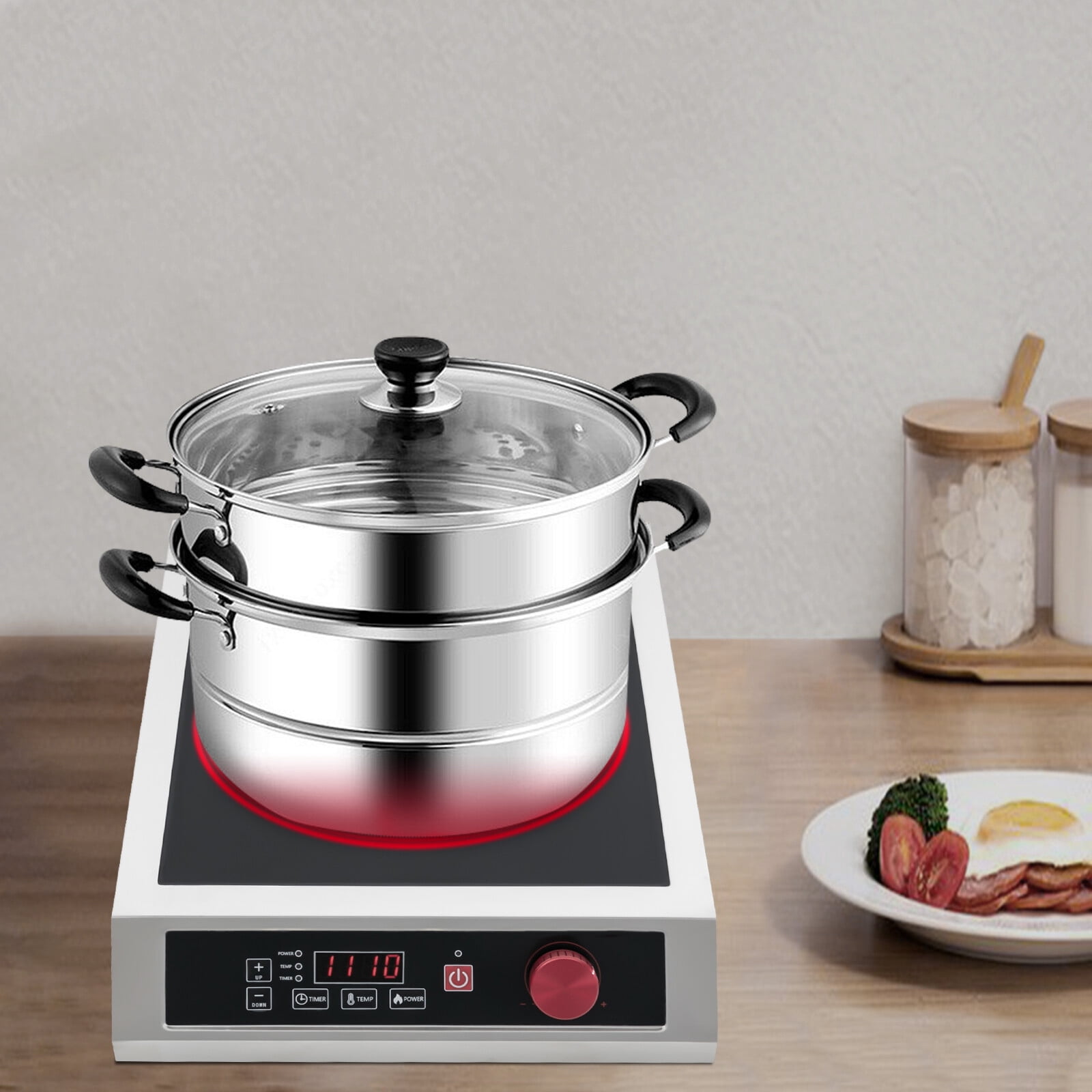 TFCFL 3500W Commercial Induction Cooktop Countertop Electric Induction Burner Electric Stove LED Display