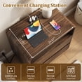 thumbnail image 2 of Aufeile Nightstand with Charging Station, Modern Curved Night Stand with 2 Drawers & Open Shelf, Wood Bedside Table for Bedroom, Wanlut, 2 of 9
