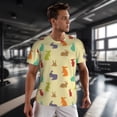 thumbnail image 3 of Wukai Colorful Rabbit Print Men's Short-Sleeved Mesh T-Shirt,Quick-Dry Short Sleeve Workout T-Shirt-Small, 3 of 8