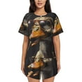 thumbnail image 1 of Fotbe Modern Funny Duck Conjunto de Pijama Estampado para Mujer, 2 Piezas, Ropa de Dormir con Camiseta de Manga Corta y Shorts Suaves-3X-Large, 1 of 6