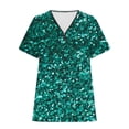 thumbnail image 4 of Qiopertar Blouse à Manches Courtes à Fermeture Éclair Dégradée pour Femmes en Solde à Moins de 5$ en Solde, 4 of 5
