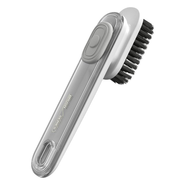 Cepillo de limpieza dispensador de jabón portátil Agregar líquido Ropa automática Zapatos Cepillo de lavado para el hogar Alfombra Ropa Zapatos Azulej Blanco perfecl cepillo de limpieza