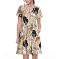 thumbnail image 1 of Disketp Groovy Disco para Vestido de Manga Corta para Mujeres, Vestidos de Verano para Mujeres, Casual y Holgado para la Playa, 1 of 6