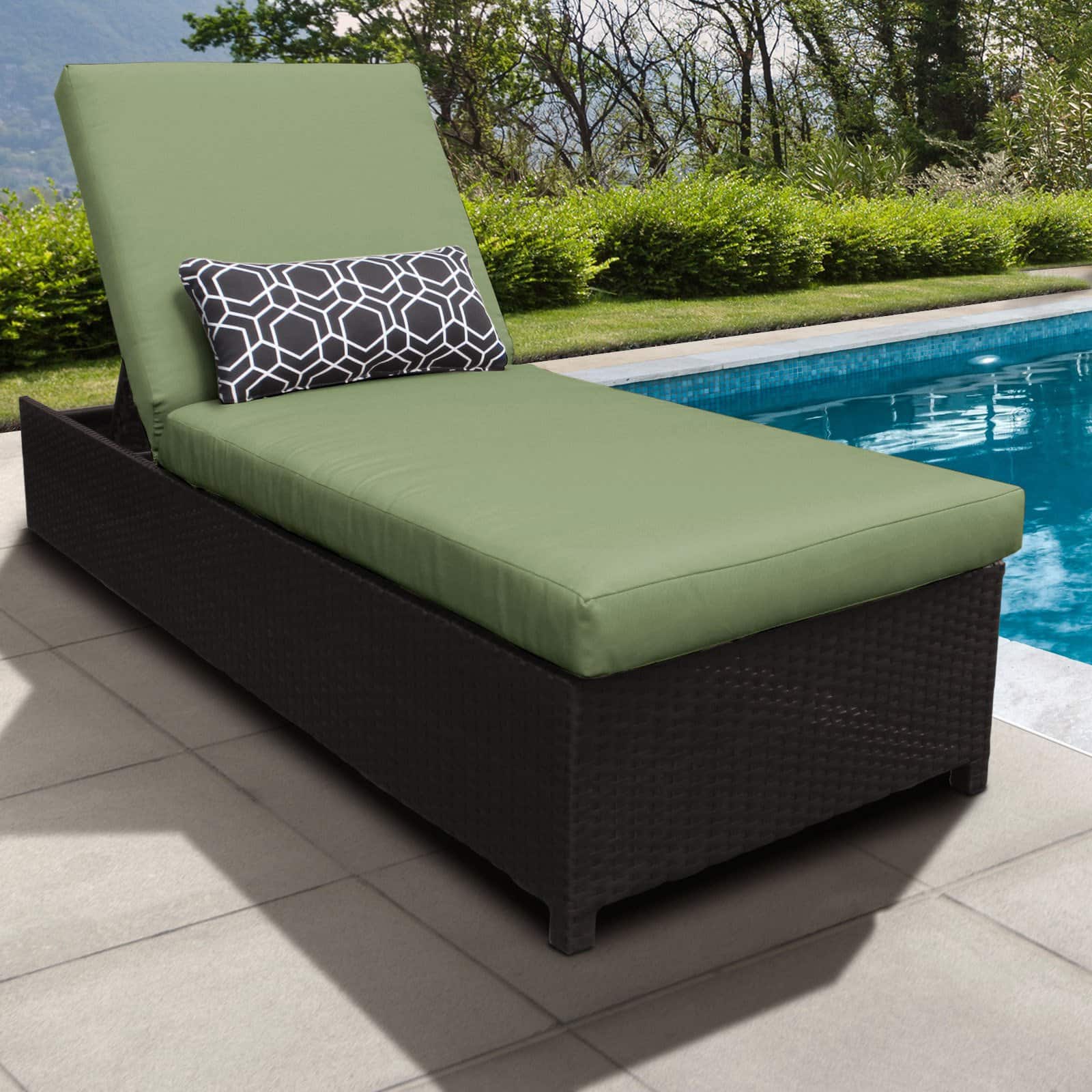 TK Classics Belle Wheeled Wicker Outdoor Chaise Lounge Chair - image 3 of 11