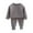 Grey, variant on Infant Boys Fleece Pajamas Thermal Underwear Solid Long Sleeve Top Pants Sleepwear Outfits, 2-Piece