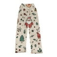 thumbnail image 5 of WTOBBY Women's Holiday Print Flannel Pajama Pants, Fashionable Christmas-Themed Sleepwear with Comfortable Fit, Merry Christmas Design for Women,Beige L, 5 of 6