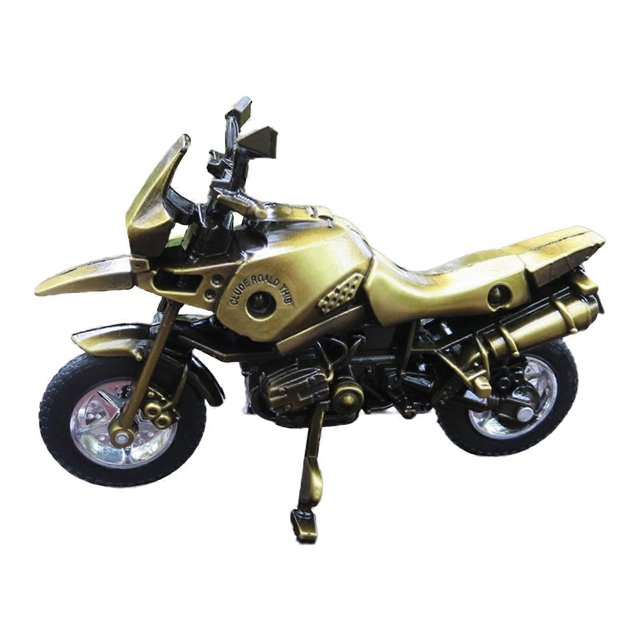 Simulation Alloy Motorcycle Model Vintage Miniature Models Ornament Silver gray